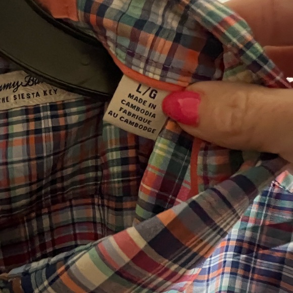 Tommy Bahama Men's Colorful Plaid Button Down Shirt - Picture 4 of 5